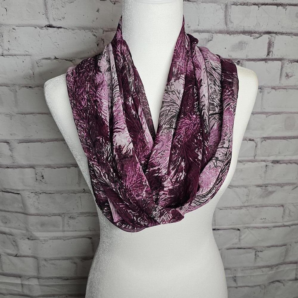 Burgundy Silky Infinity Scarf